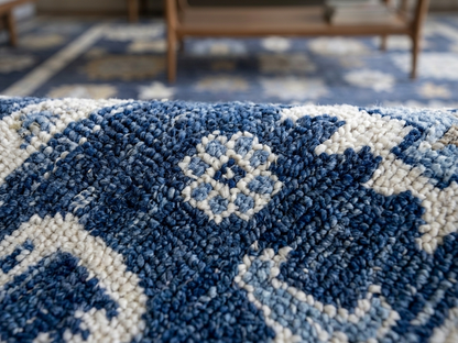 Botanical Green & Blue Wool Rug