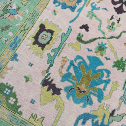 Handmade custom size Oushak area rug in wool