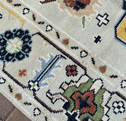 Ivory Multicolor Geometric Ruga