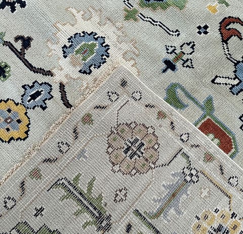 Ivory Multicolor Geometric Ruga