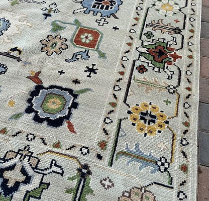 Ivory Multicolor Geometric Ruga