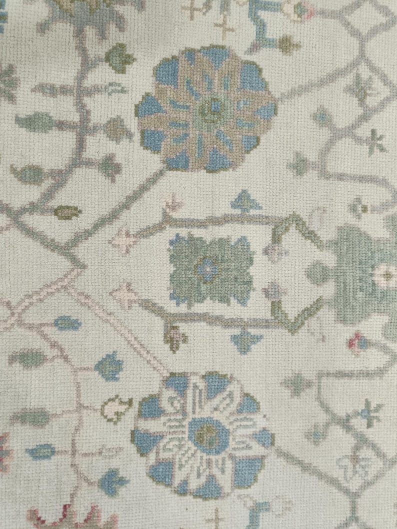 Sage Blue Blush Hand Tufted Vintage Style