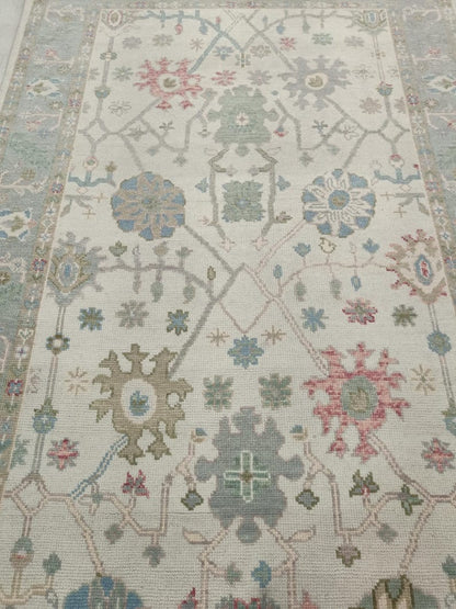 Sage Blue Blush Hand Knotted Vintage Style