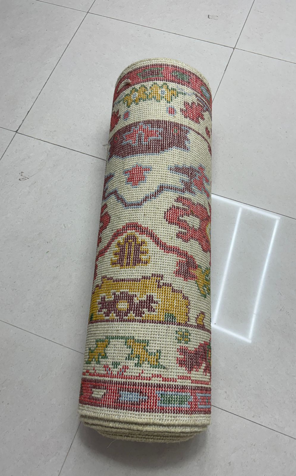 Thickness and construction detail of handmade wool-style Oushak runner rug
